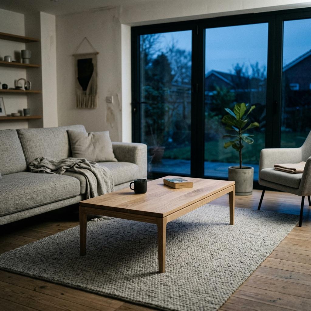 Sleek Japandi Coffee Table Influence In Contemporary Living Room