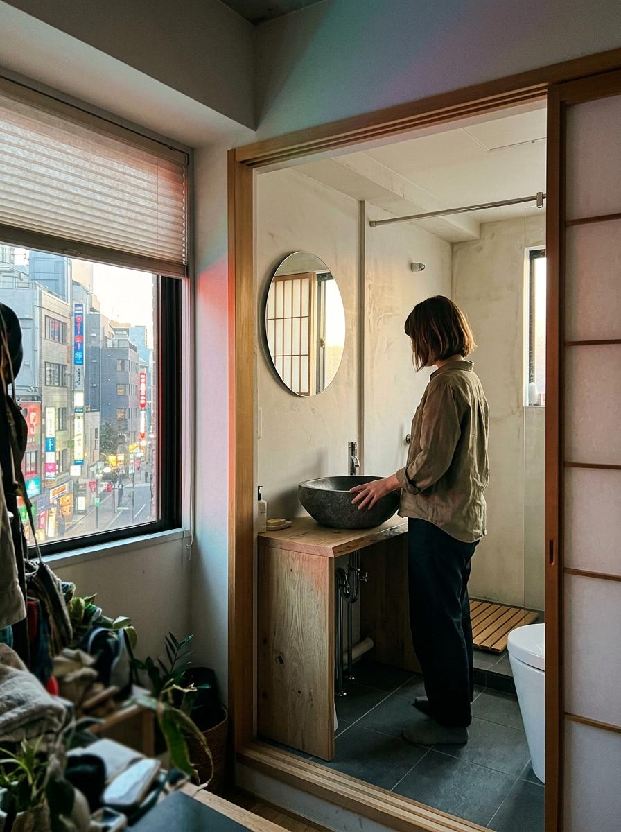 Small Apartment Living With A Japandi Bathroom Focus