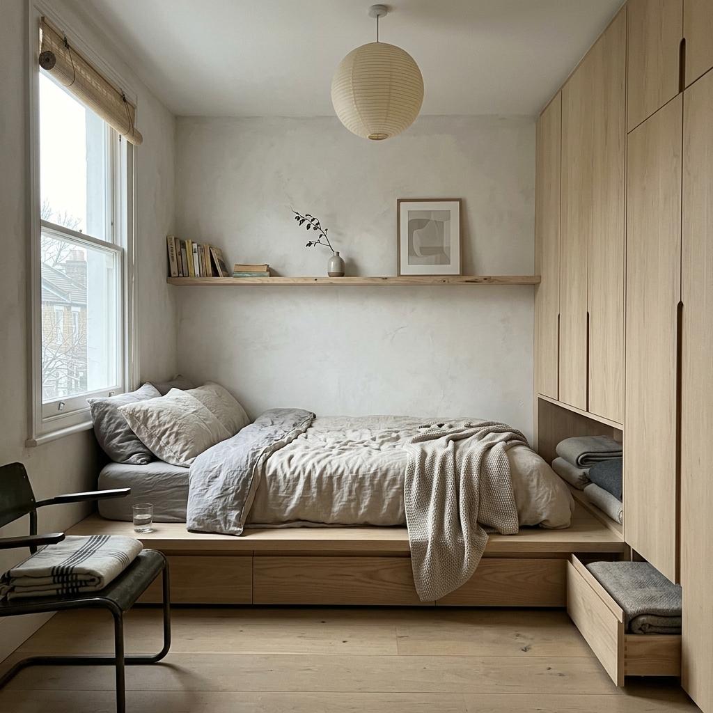 Small Guest Bedroom Solutions With Japandi Interior Style