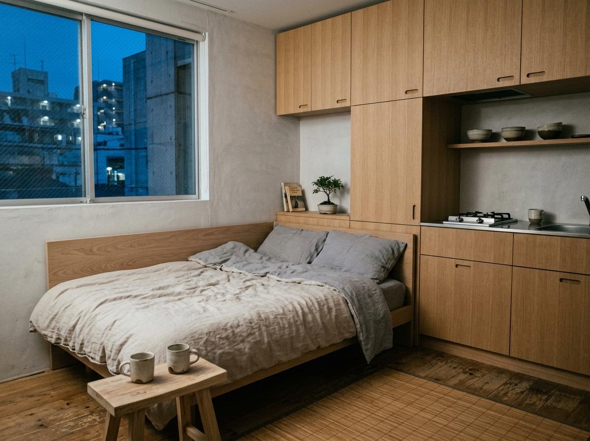 Small Space Living With A Japandi Minimalist Approach