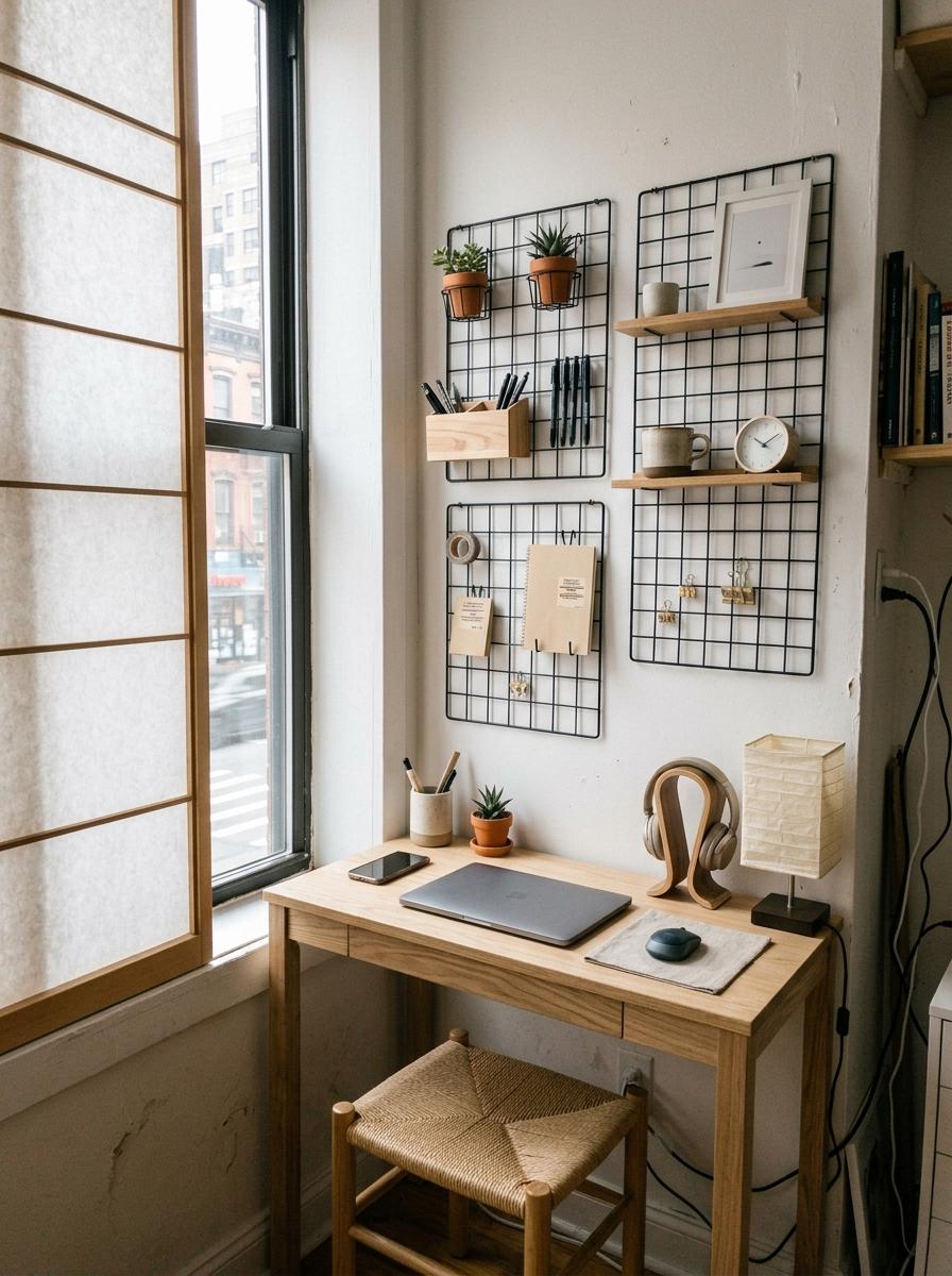 Small Space Solutions For A Minimalist Japandi Desk Area