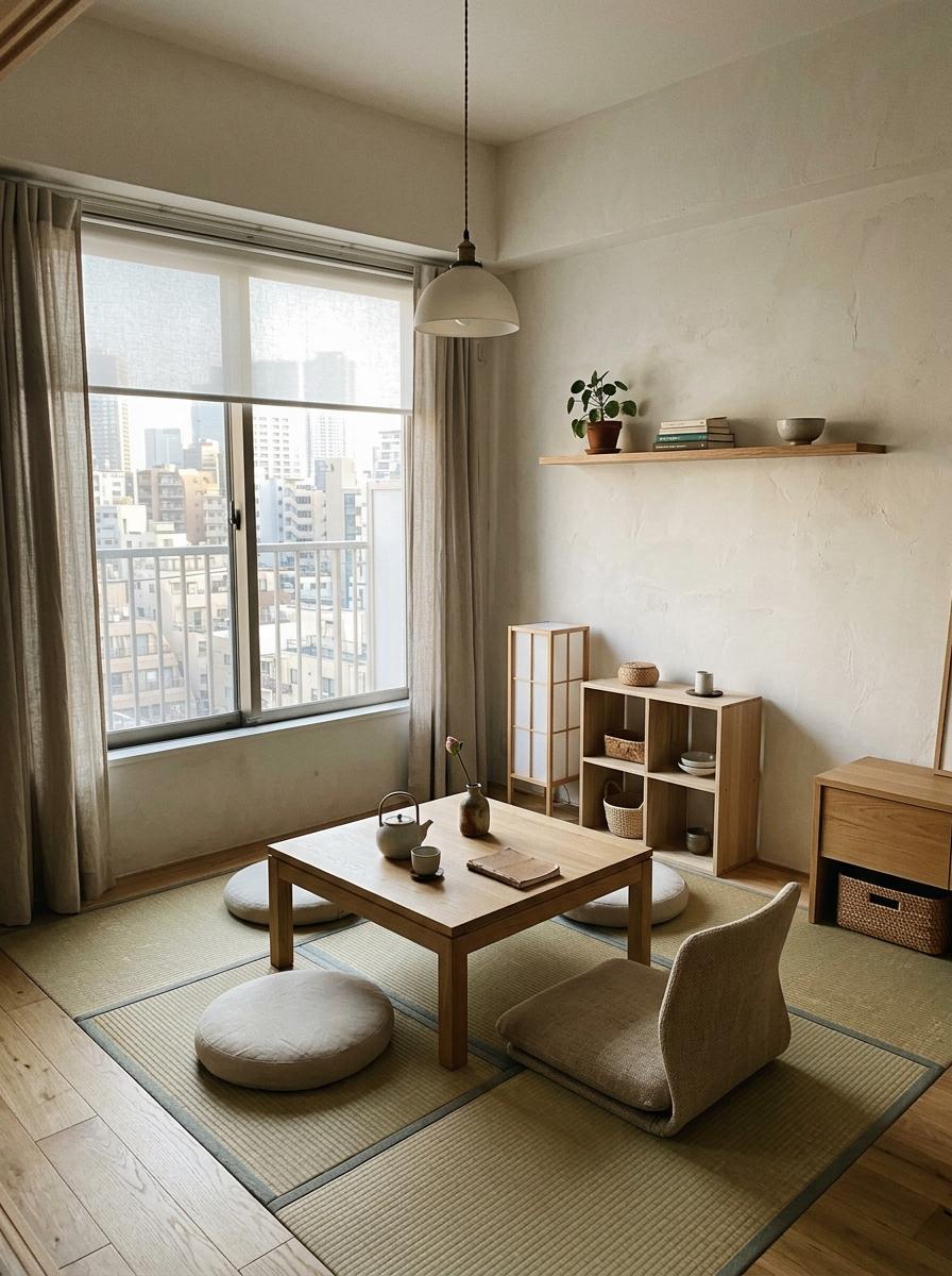 Small Space Solutions For A Minimalist Japandi Living Room