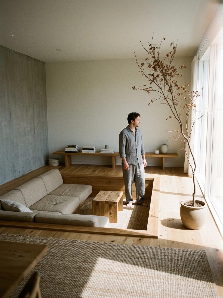 Smart Furniture Layouts In A Functional Japandi Living Room