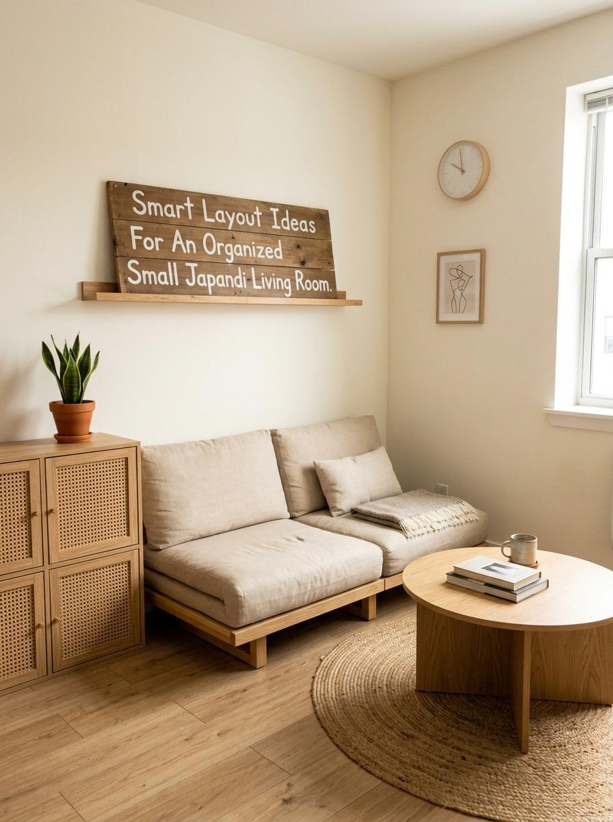 Smart Layout Ideas For An Organized Small Japandi Living Room