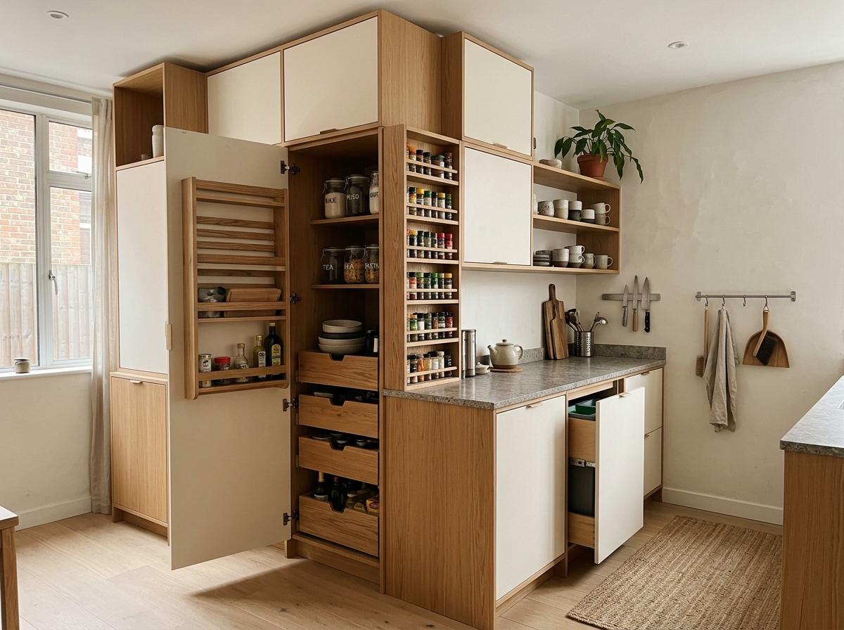 Smart Storage Solutions For Small Japandi Kitchen Layout