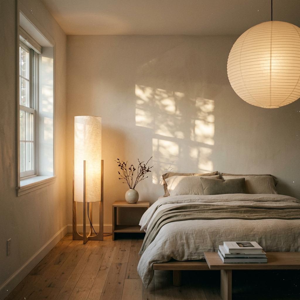 Soft Illumination Techniques For A Japandi Style Bedroom