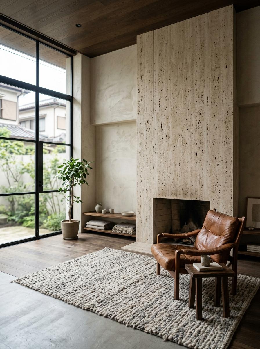Soft Lighting And Textures Define This Japandi Space