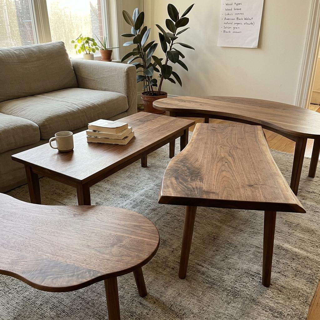 Solid Walnut Japandi Coffee Table Options For Modern Living