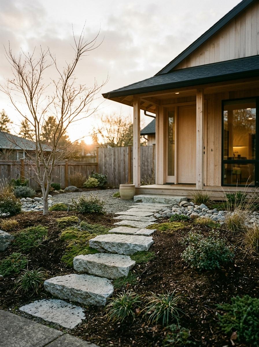 Sophisticated Japandi Front Yard Garden Concepts