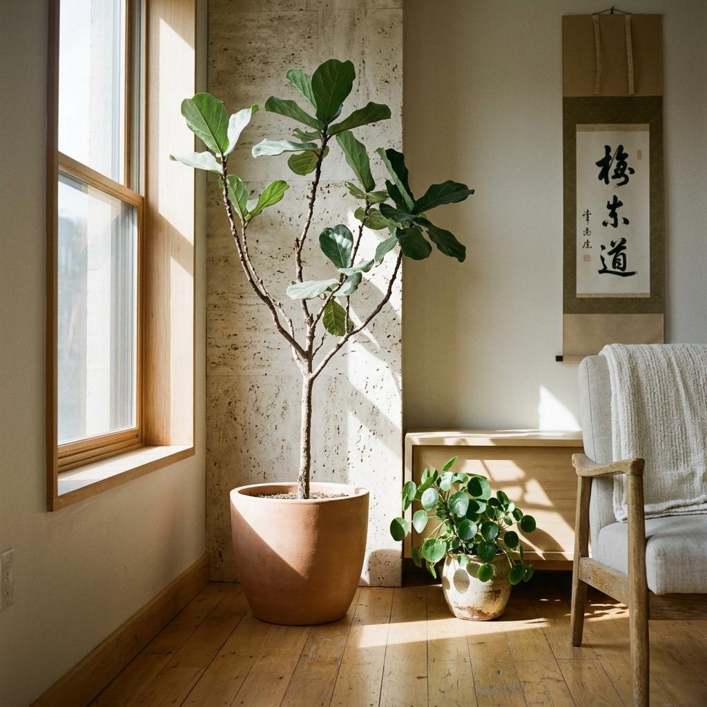 Sophisticated Living Room Greens In A Japandi Setting