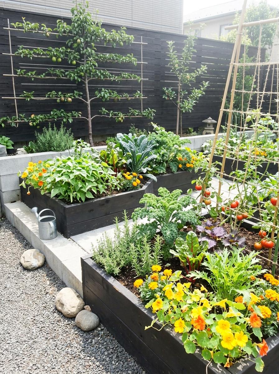 Sophisticated Planting Schemes For A Japandi Vegetable Garden