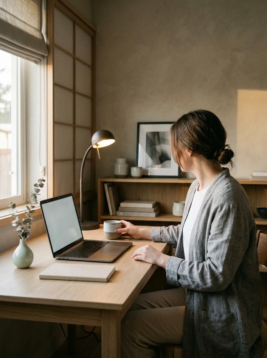 Sophisticated Shades For Your Minimalist Japandi Home Office