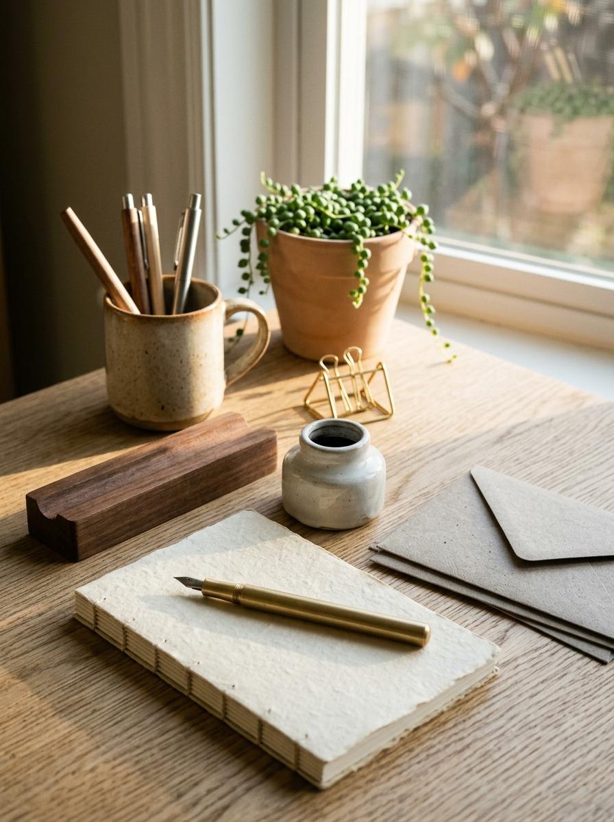 Sophisticated Stationery Within Japandi Office Accessories