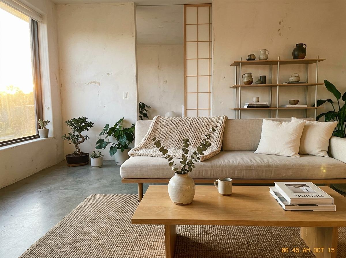 Sophisticated Styling For A Zen Japandi Living Room Plan