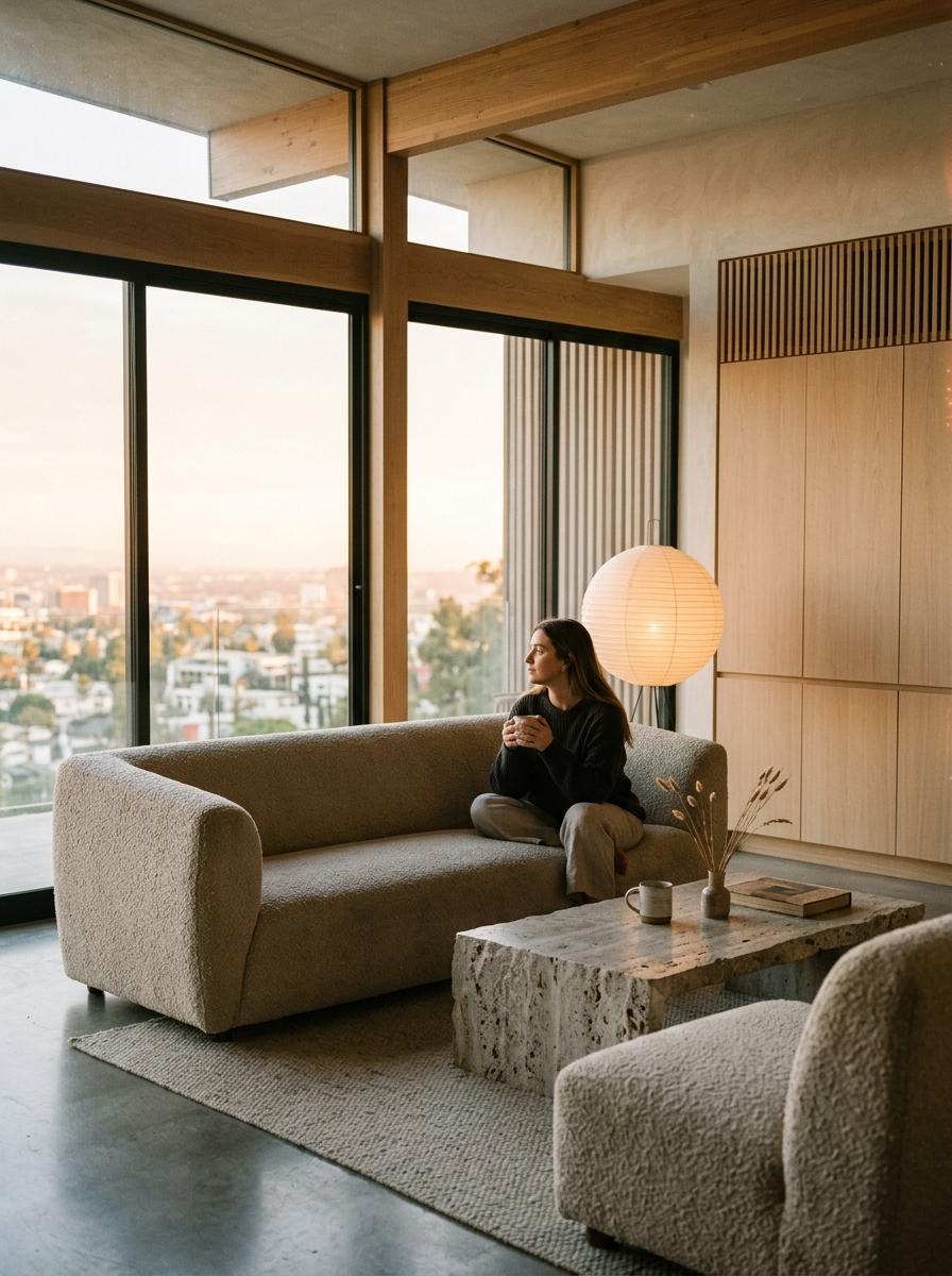 Sophistication Found In A Sleek Japandi Living Room Design