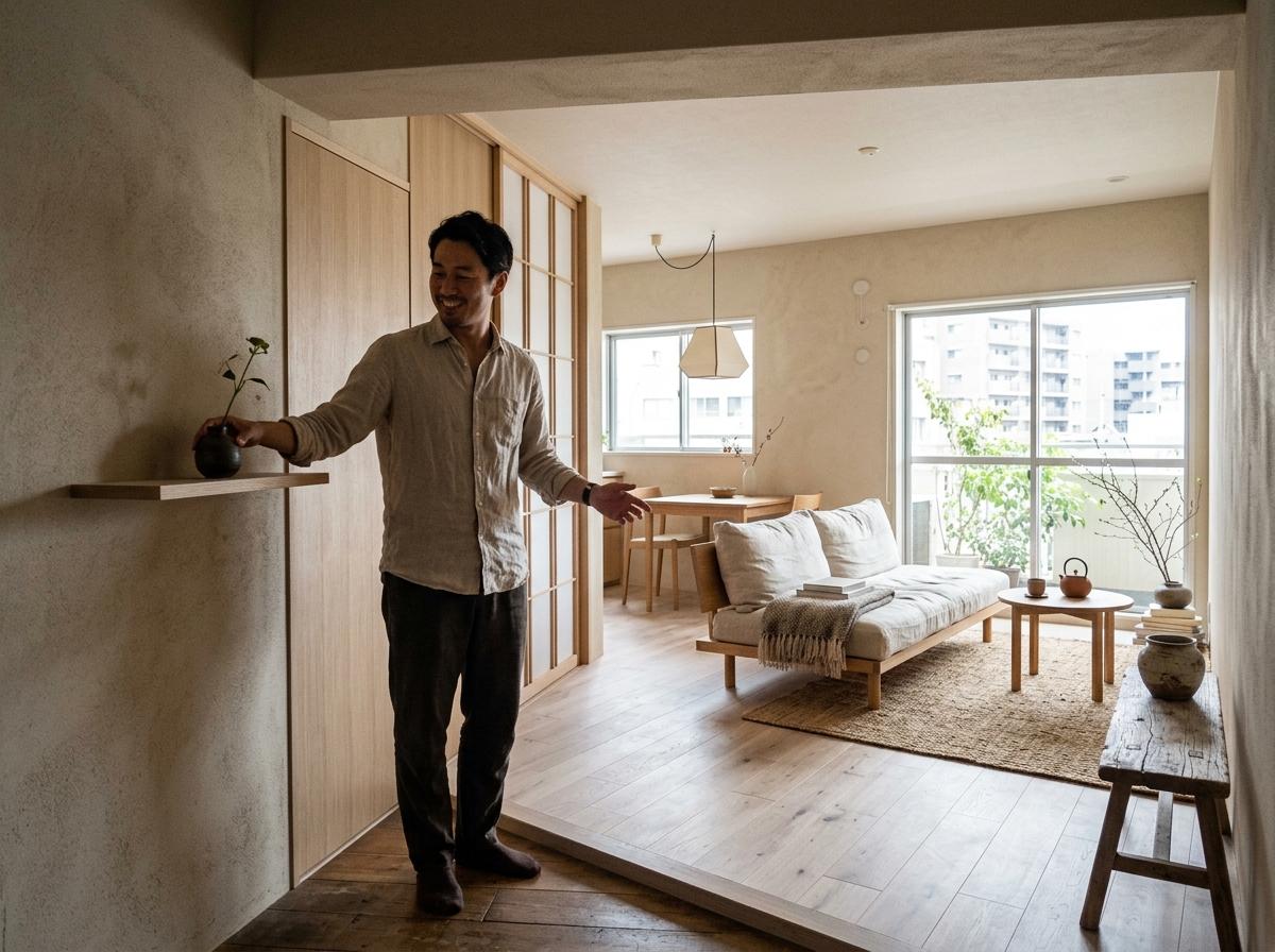 Step Inside This Compact Apartment With Refined Japandi Aesthetics
