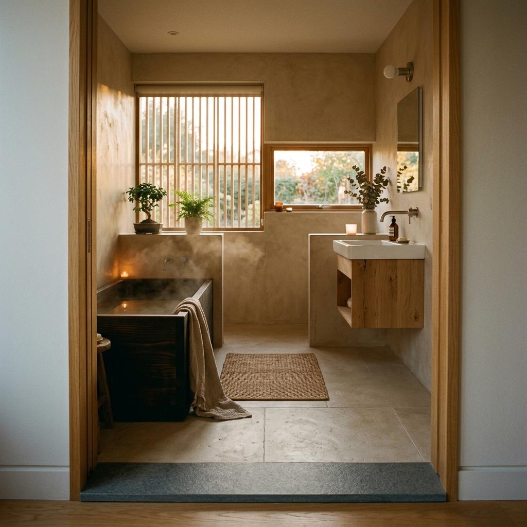 Step Into A Calm Japandi Style Bathroom Oasis