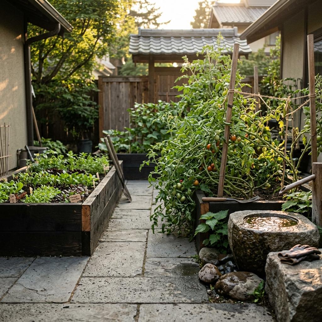 Step Into A Functional Japandi Vegetable Garden Sanctuary