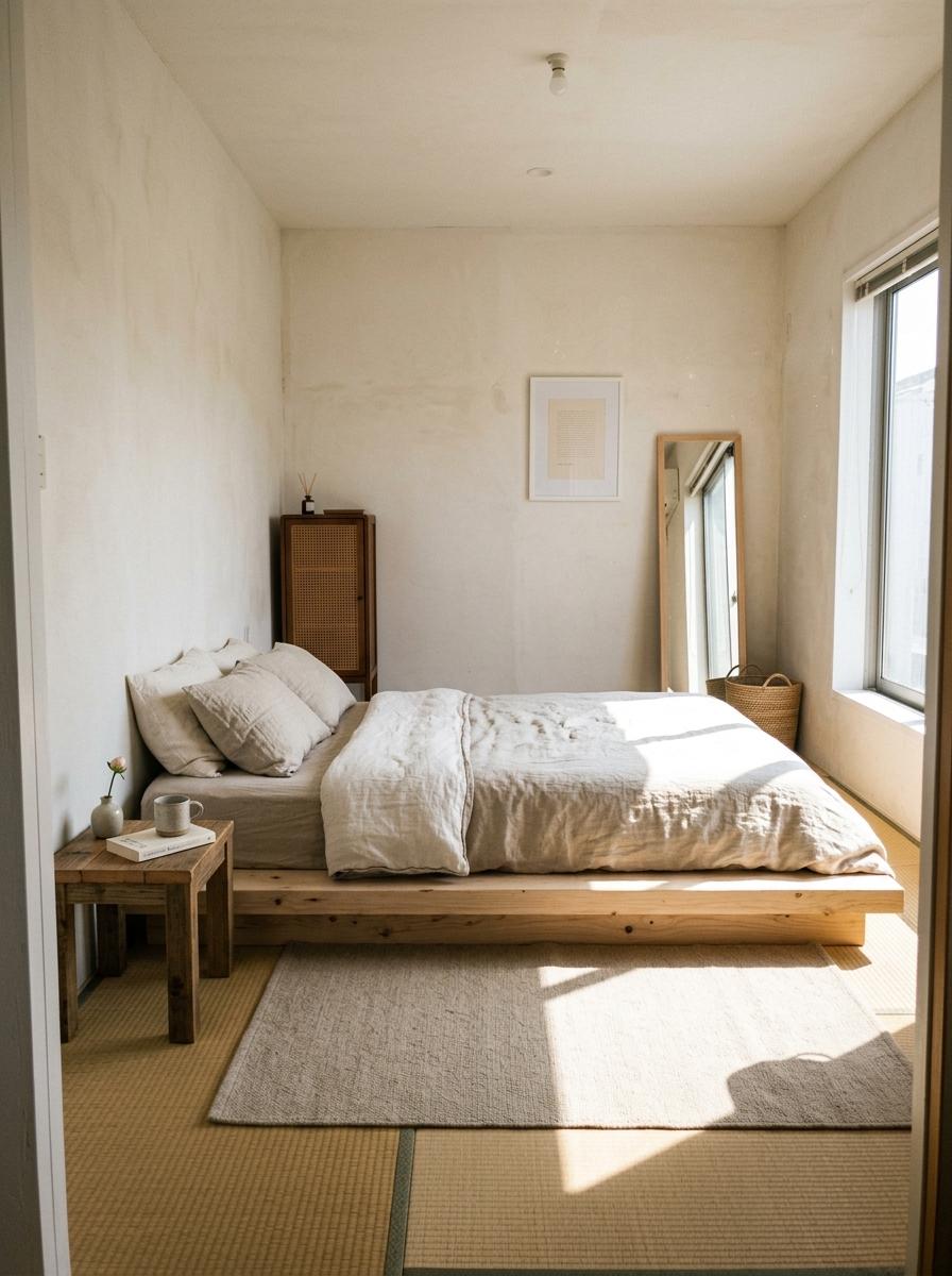 Strategic Furniture Placement For An Authentic Japandi Bedroom