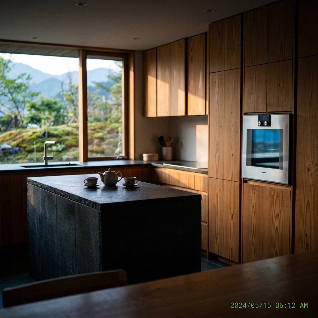 Striking Minimalism In This Luxury Japandi Kitchen Project