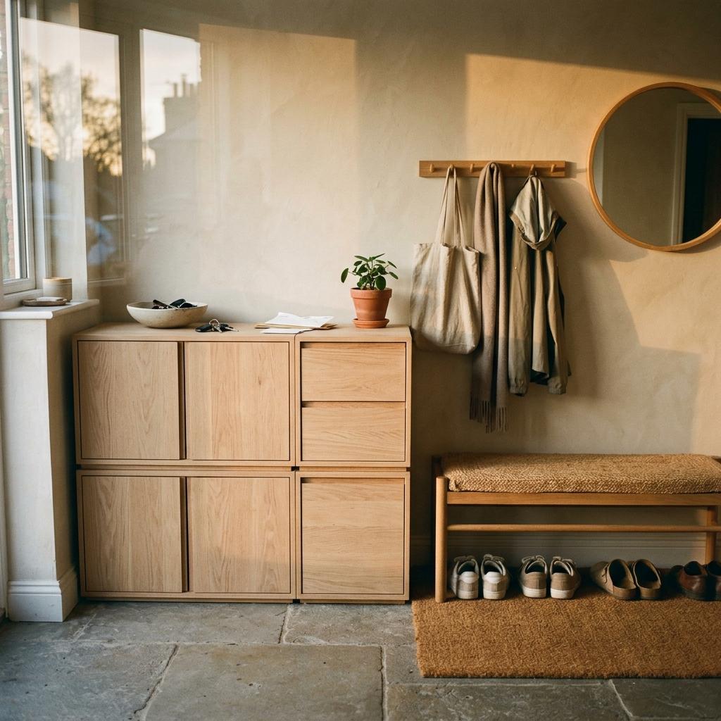 Stylish Storage Solutions For A Clutter-Less Japandi Entryway