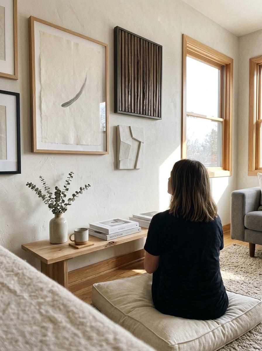 Subtle Beauty Within Contemporary Japandi Living Room Wall Art Styles