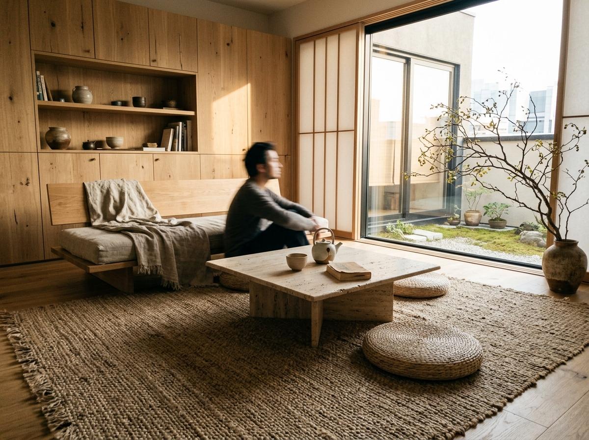 Subtle Details For A Zen Japandi Living Room Retreat