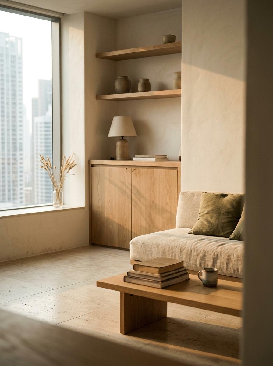 Subtle Elegance Found Within A Japandi Minimalist Apartment