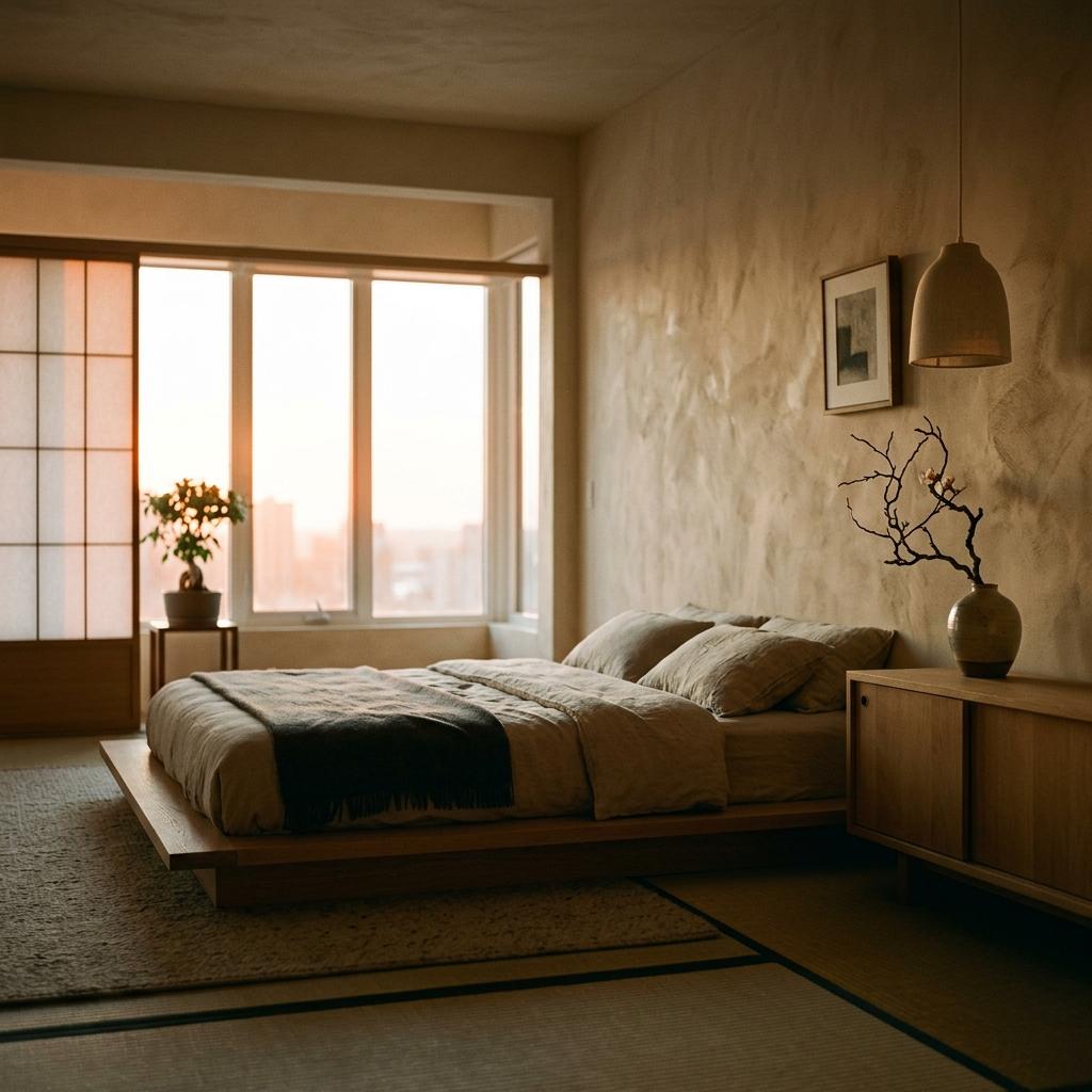 Subtle Luxury In A Modern Japandi Sleeping Area