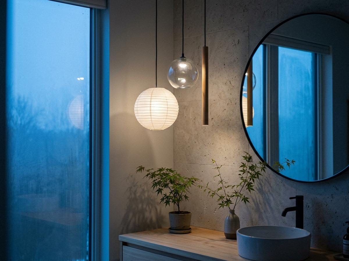 Subtle Pendant Selections For Your New Japandi Bathroom
