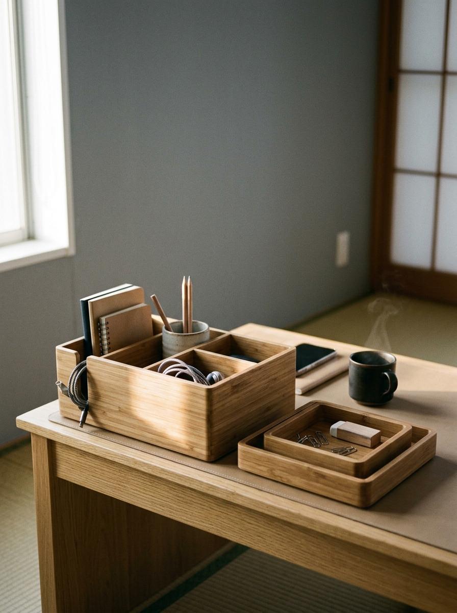 Sustainable Bamboo Storage Options For Your Japandi Office