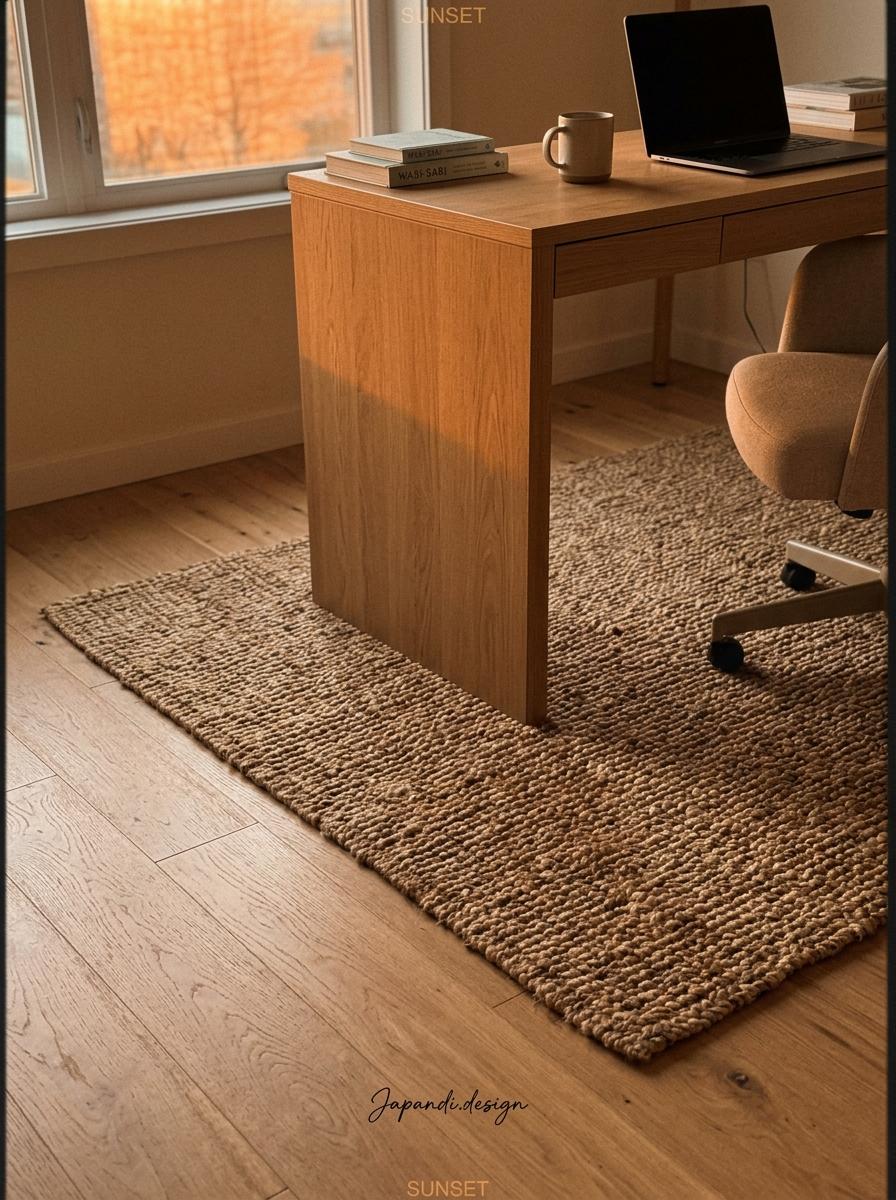 Sustainable Beauty: Natural Fiber Japandi Office Rugs For Home