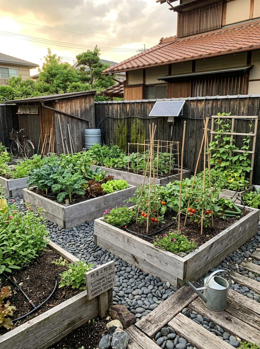 Sustainable Living Found In This Japandi Vegetable Garden Design