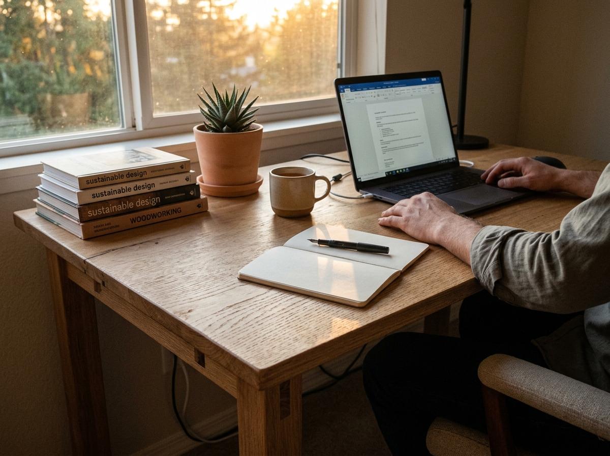 Sustainable Living Redefined Through A Japandi Office Desk
