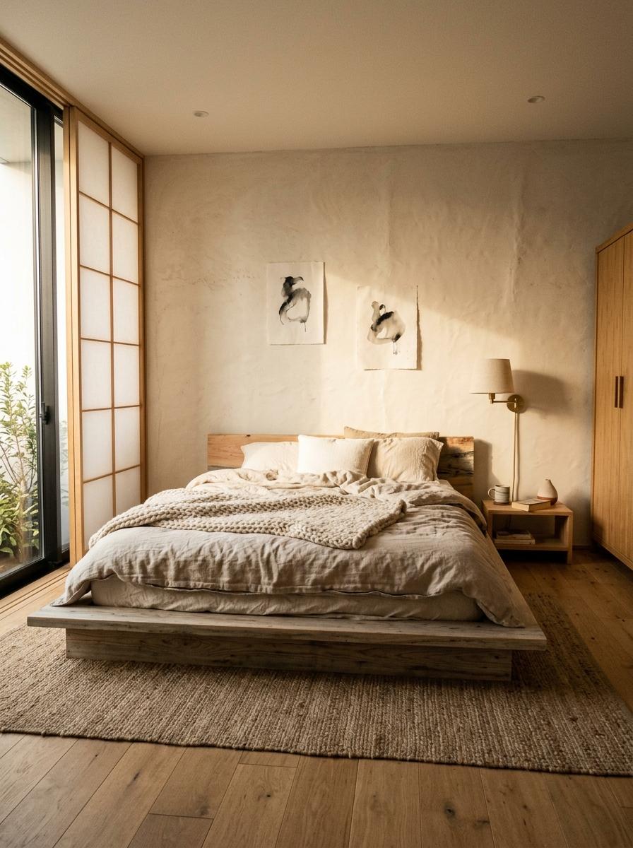 Sustainable Materials For A Modern Japandi Bedroom