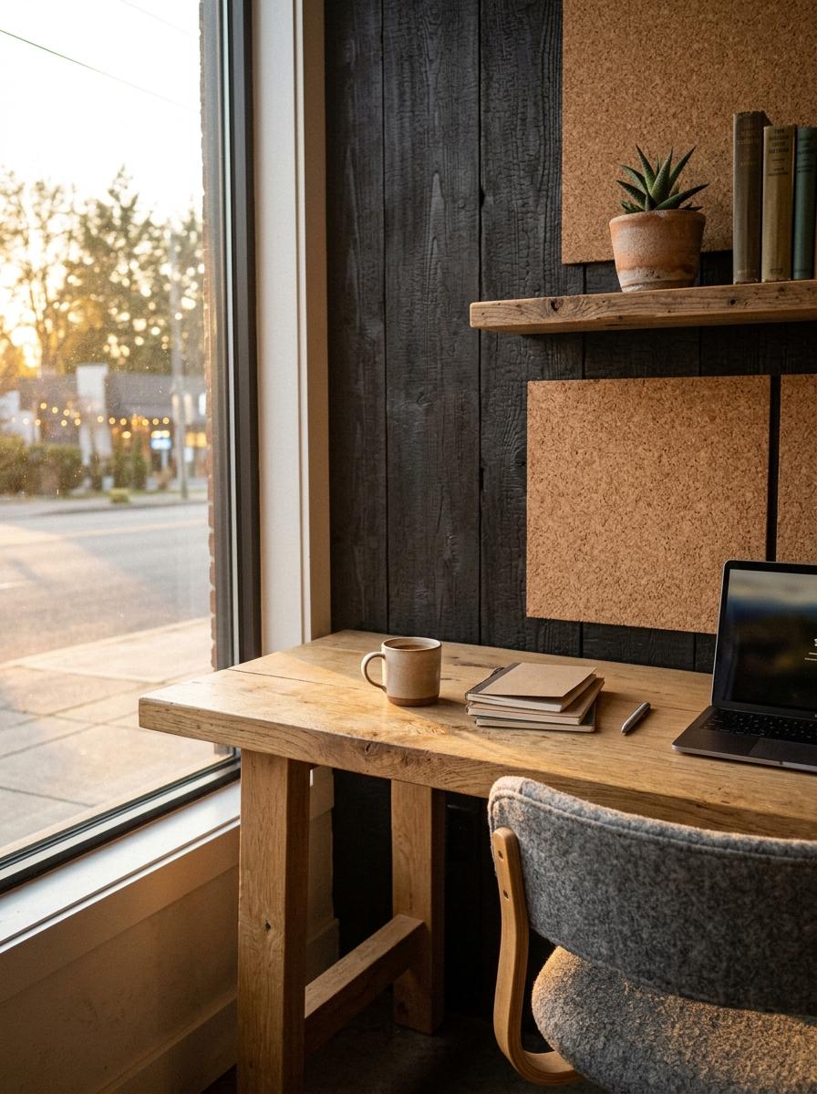 Sustainable Materials In A Stylish Japandi Office Design