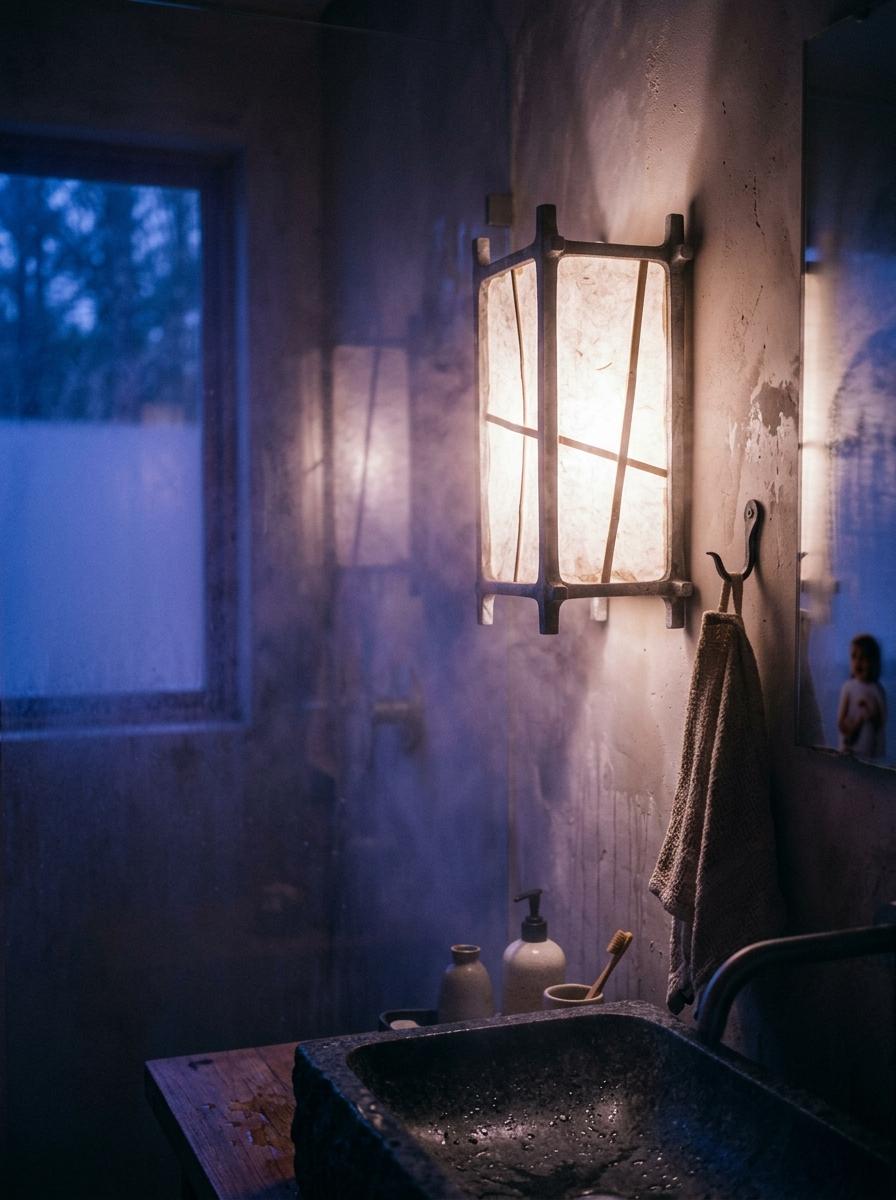 Sustainable Materials In Modern Japandi Bathroom Lighting