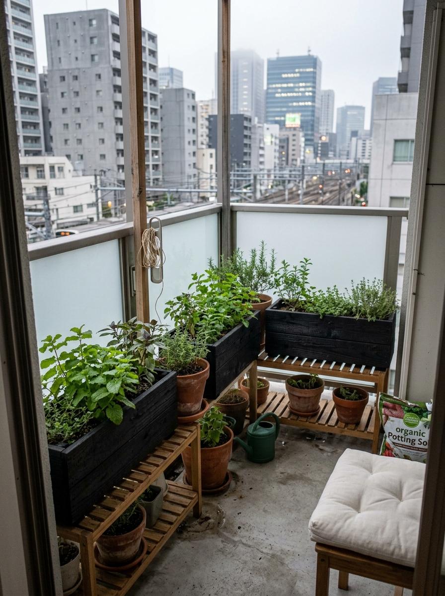 Sustainable Urban Living Through A Dedicated Japandi Herb Garden