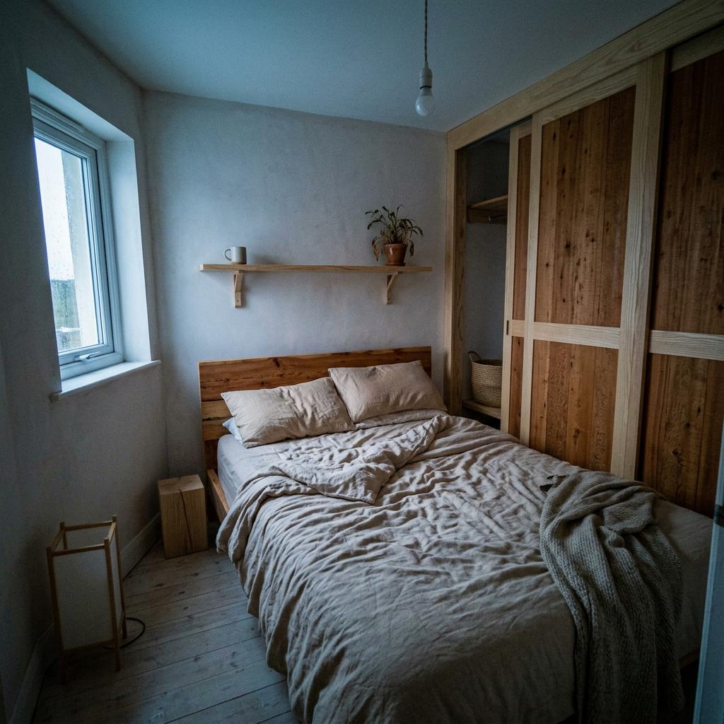 Sustainable Wood Accents For A Japandi Small Bedroom
