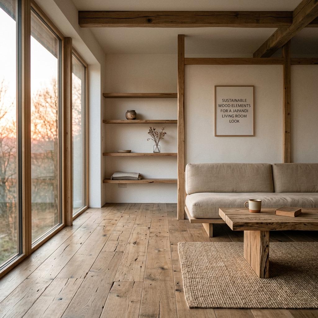 Sustainable Wood Elements For A Japandi Living Room Look