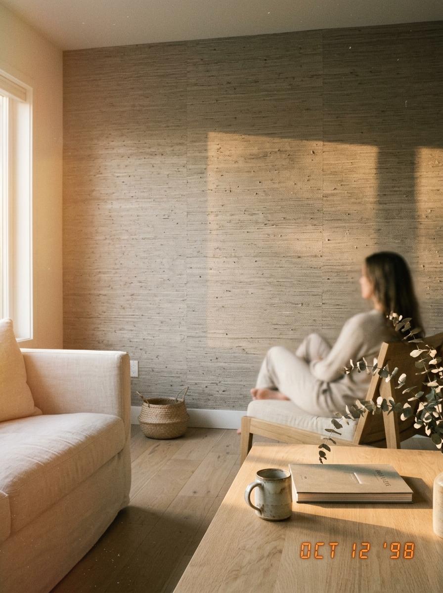 Textured Wallpapers That Elevate The Modern Japandi Living Room