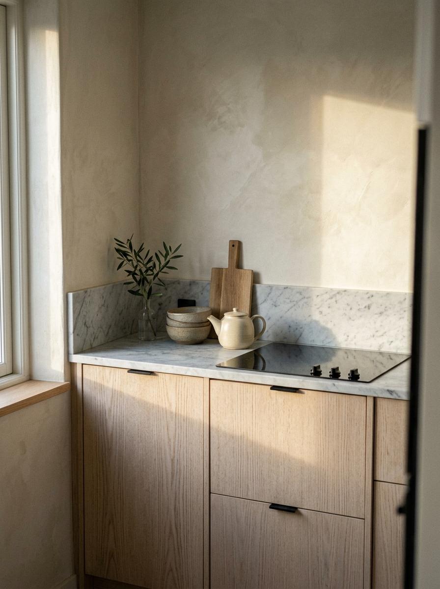 The Art Of A Minimalist Small Japandi Kitchen Layout