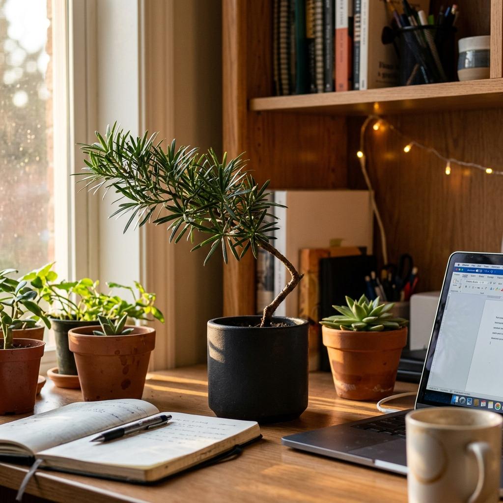 The Art Of Arranging Small Potted Japandi Office Plants