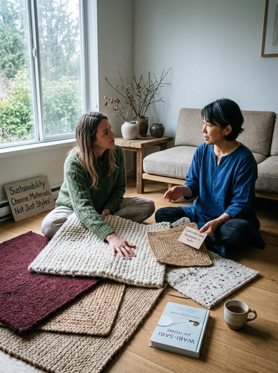 The Art Of Choosing A Sustainable Japandi Living Room Rug