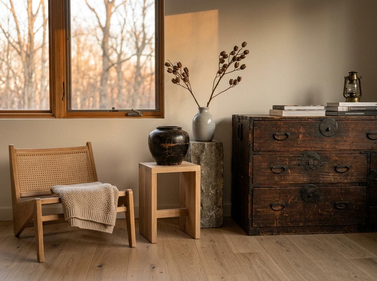 The Art Of Combining Antique Finds With Japandi Style