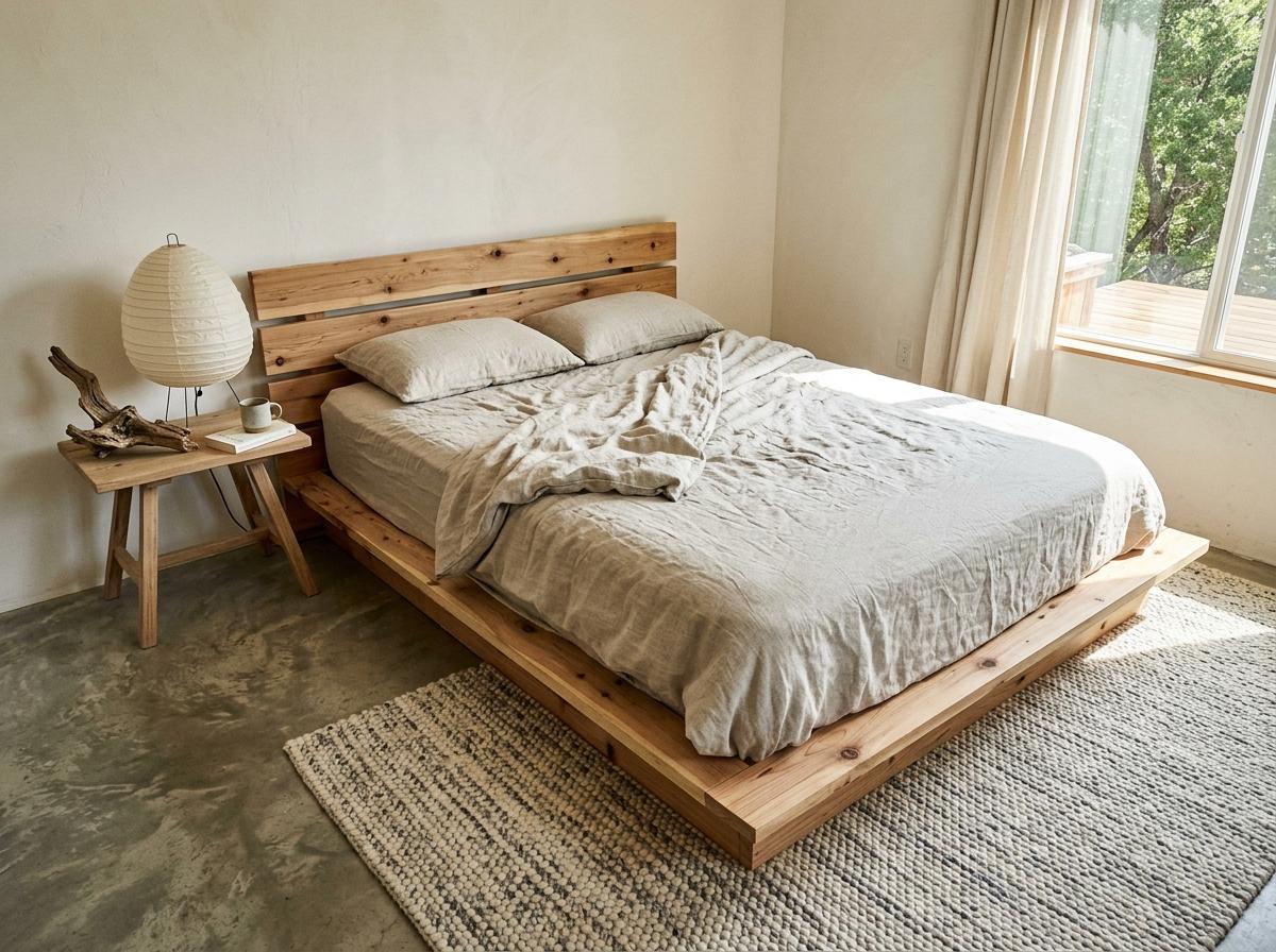 The Art Of Simple Living In A Rustic Japandi Bedroom