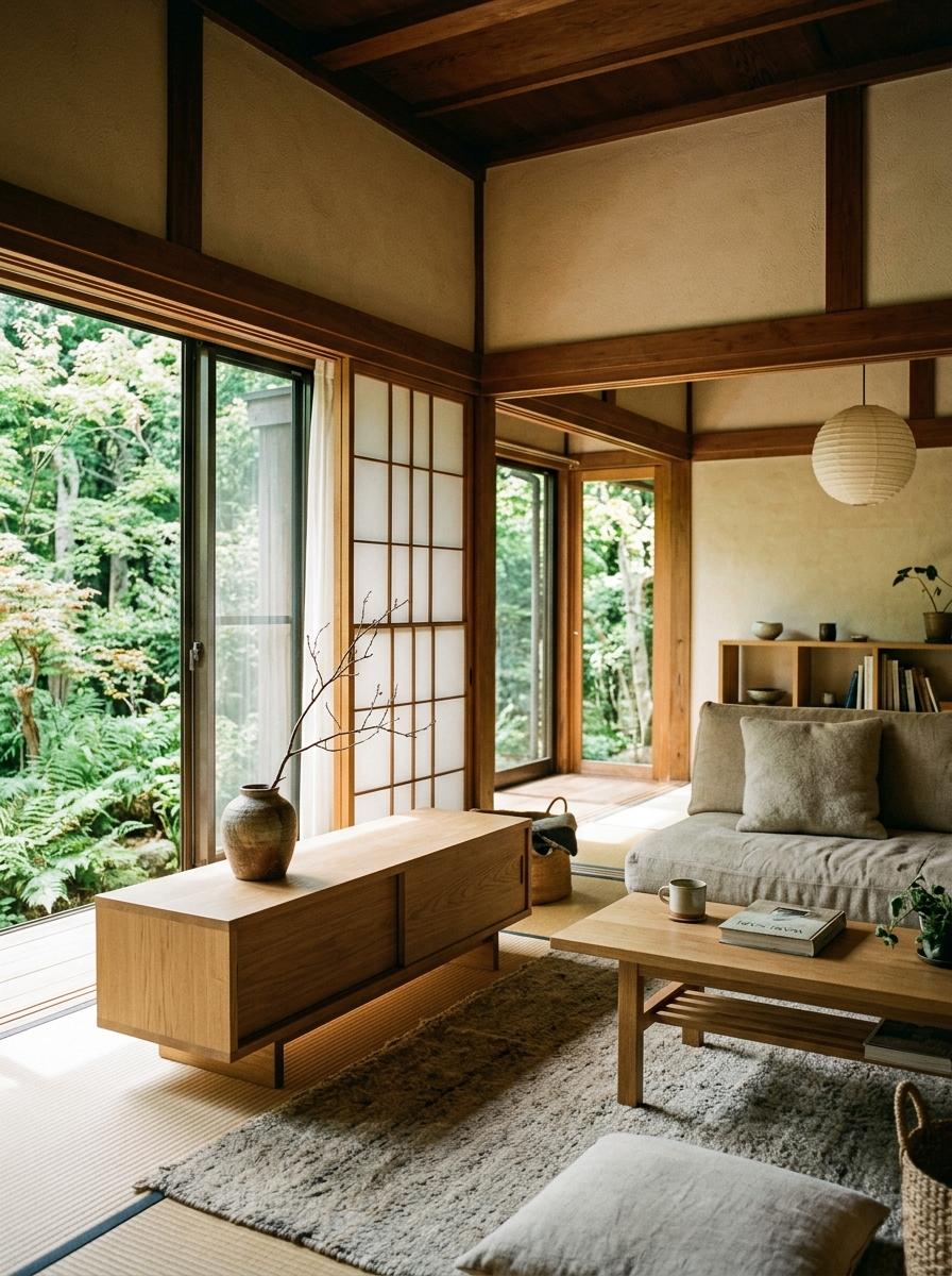 The Balanced Essence Of A Natural Japandi Living Room