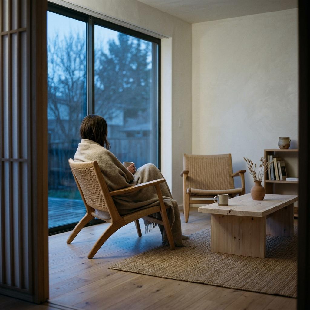 The Beauty Of Natural Light In A Minimalist Japandi Living Room