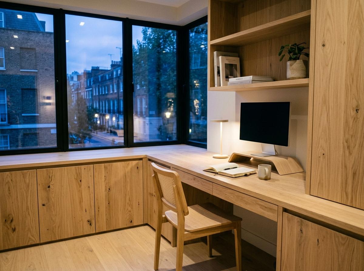 The Beauty Of Natural Wood In A Sophisticated Minimalist Japandi Office