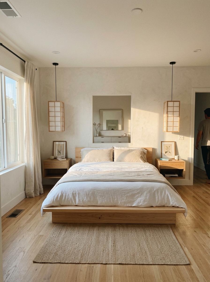The Beauty Of Symmetry In A Modern Japandi Bedroom Design